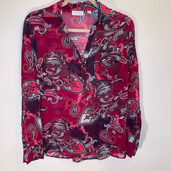 New York & Company- Sheer Paisley Top - Picture 2 of 5